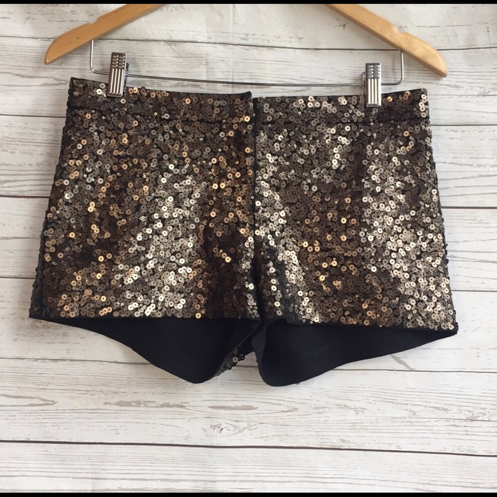 Bronze sequin shorts